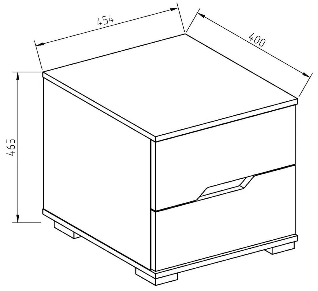 Ξύλινο Κομοδίνο NANDA Sonoma/Λευκό 45x40x46cm