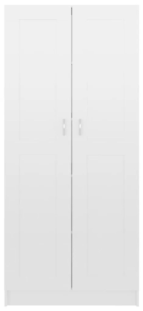 Βιβλιοθήκη Γυαλιστερό Λευκό 82,5 x 30,5 x 185,5 εκ. Επεξ. Ξύλο - Λευκό