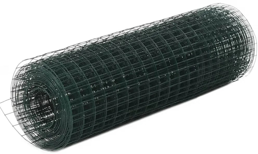 vidaXL Συρματόπλεγμα Κοτετσόσυρμα Πράσινο 10x0,5 μ. Ατσάλι Επικάλ. PVC