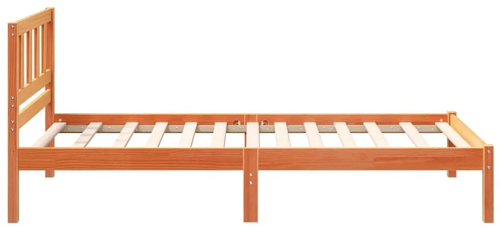vidaXL Σκελετός Κρεβατιού Καφέ κεριού 75 x 190 cm Μασίφ ξύλο πεύκου