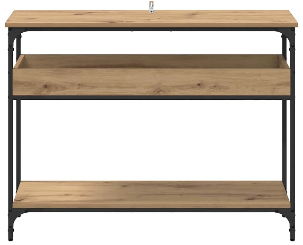 vidaXL Τραπέζι κονσόλας με ράφι artisan δρυς 100 x 29 x 75 εκ.