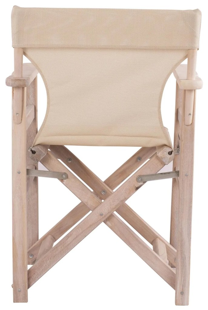 Καρέκλα Σκηνοθέτη ΛΗΜΝΟΣ C10453.60 Chalk Finish Λευκή Εμποτισμού με PVC Εκρού 57x54x88.5 εκ.