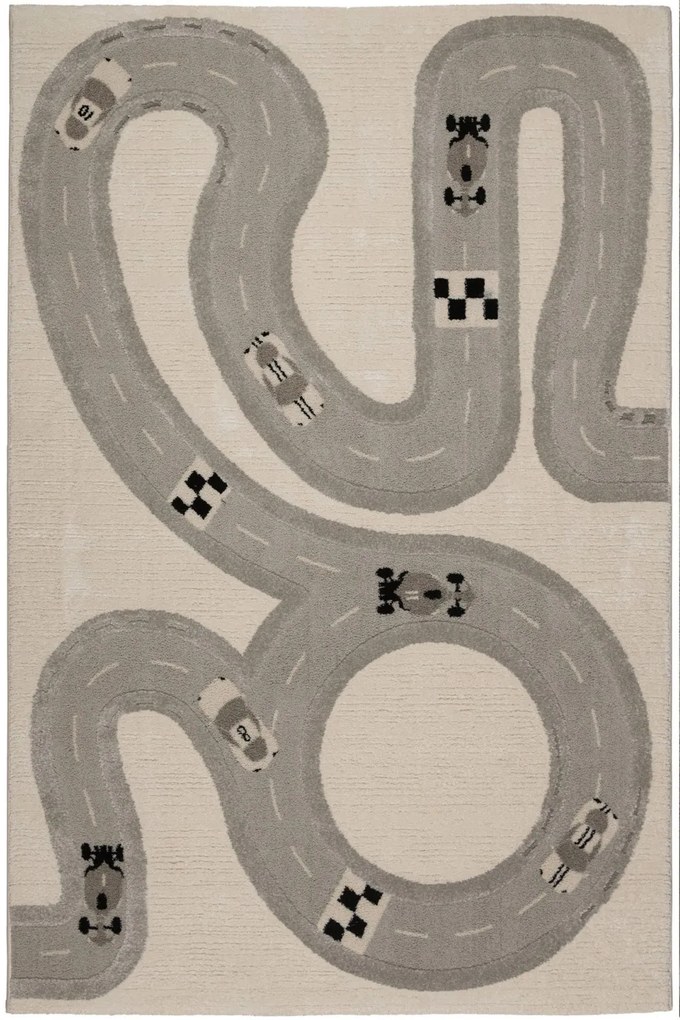 Χαλί Jouet 68462 060 Beige-Grey Βιοκαρπέτ 133X190cm