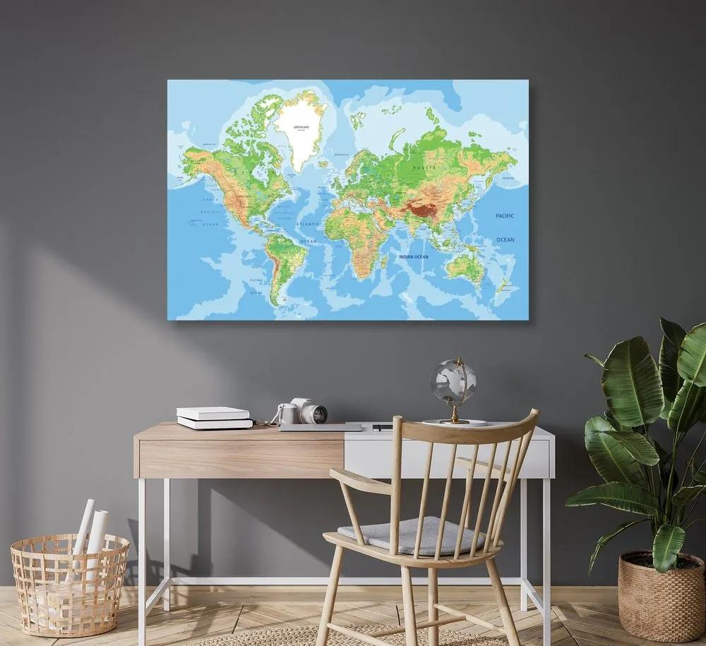 Εικόνα σε έναν κλασικό παγκόσμιο χάρτη από φελλό - 120x80  place