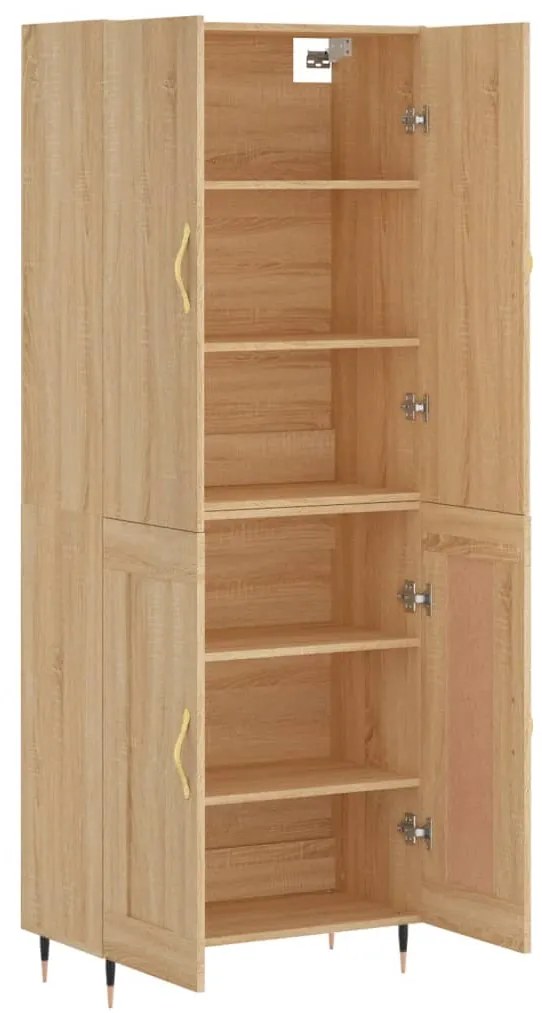 vidaXL Ντουλάπι Sonoma δρυς 69,5 x 34 x 180 εκ. από Επεξεργασμένο Ξύλο