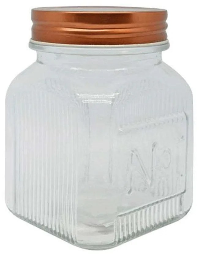 Βάζο Αποθήκευσης 817528 700ml Rose Gold-Clear Ankor Metal, Glass
