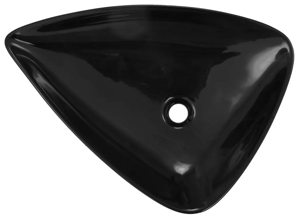 vidaXL Νιπτήρας Τριγωνικός Μαύρος 645 x 455 x 115 χιλ. Κεραμικός