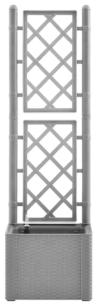 vidaXL Ζαρντινιέρα Κήπου Γκρι με Καφασωτό και Αυτόματο Πότισμα