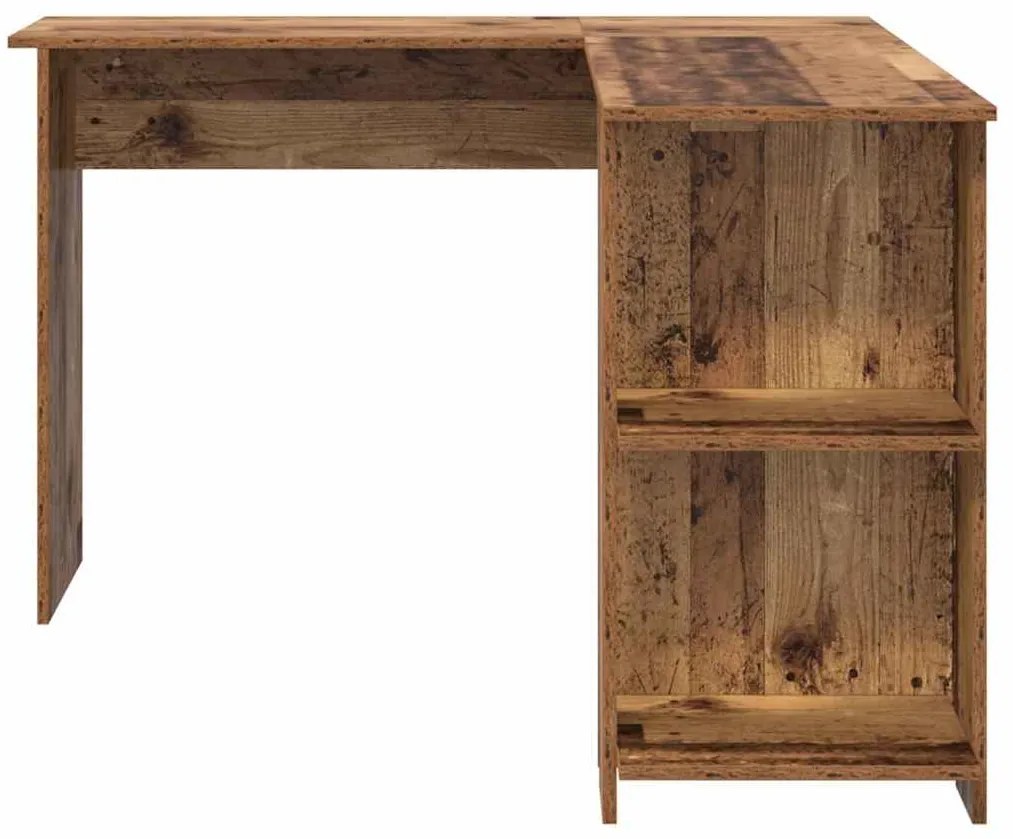 vidaXL Γωνιακό γραφείο με ράφι Παλιό Ξύλο 140 x 113,5 x 75 εκ.