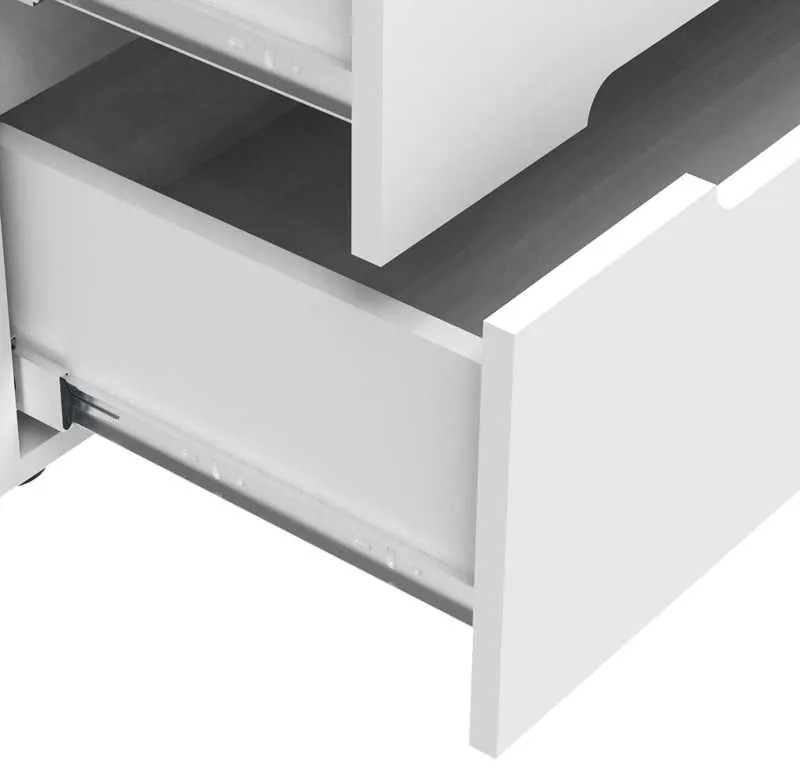 Συρταριέρα Afina pakoworld mdf σε λευκή glossy απόχρωση 90x44x101εκ