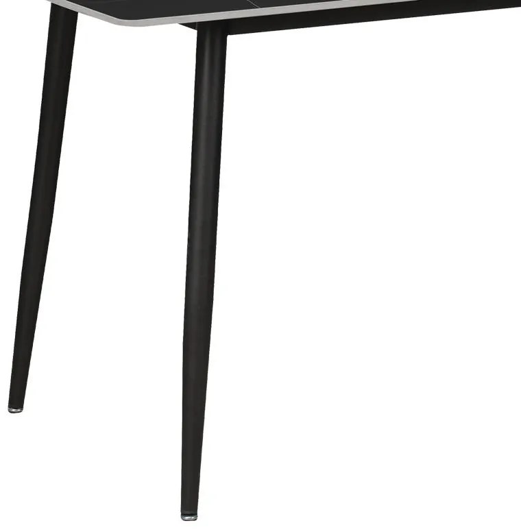 Τραπεζαρία Gustas-Bella σετ 5τμχ γκρι με μαύρο μαρμάρου 140x80x75εκ 140x80x75 εκ.