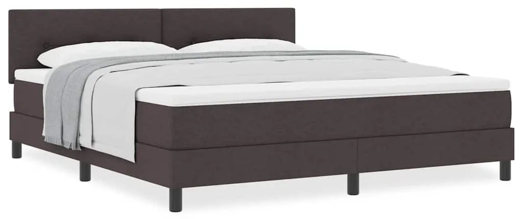 vidaXL Κρεβάτι box spring με στρώμα Σκούρο Καφέ 180 x 200 cm ύφασμα