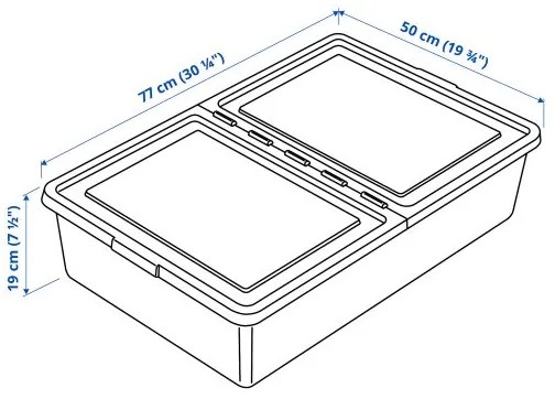 SOCKERBIT κουτί αποθήκευσης με καπάκι, 50x77x19 cm 204.115.24