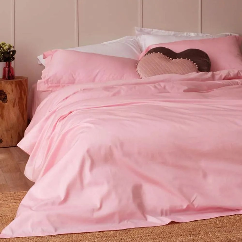 Σεντόνι Luxe Sateen Rose Palamaiki Queen Size 240x270cm 100% Βαμβακοσατέν