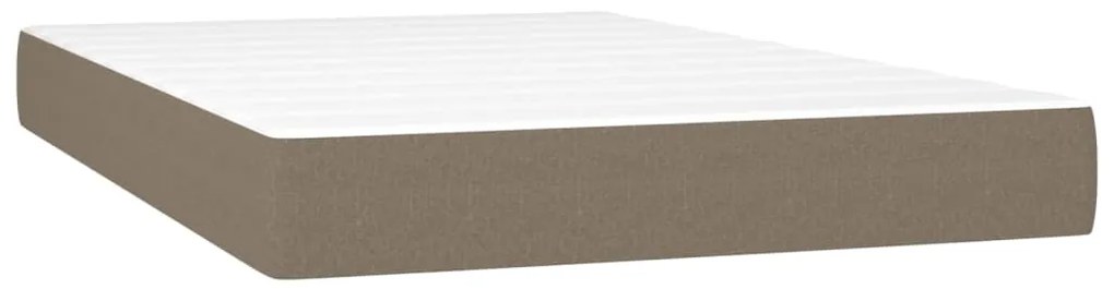 vidaXL Κρεβάτι Boxspring με Στρώμα & LED Taupe 120x200 εκ. Υφασμάτινο