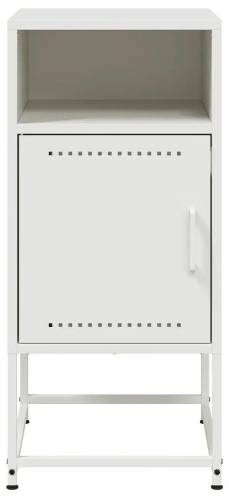 Κομοδίνο Λευκό 36 x 39 x 78 εκ. από Χάλυβα - Λευκό