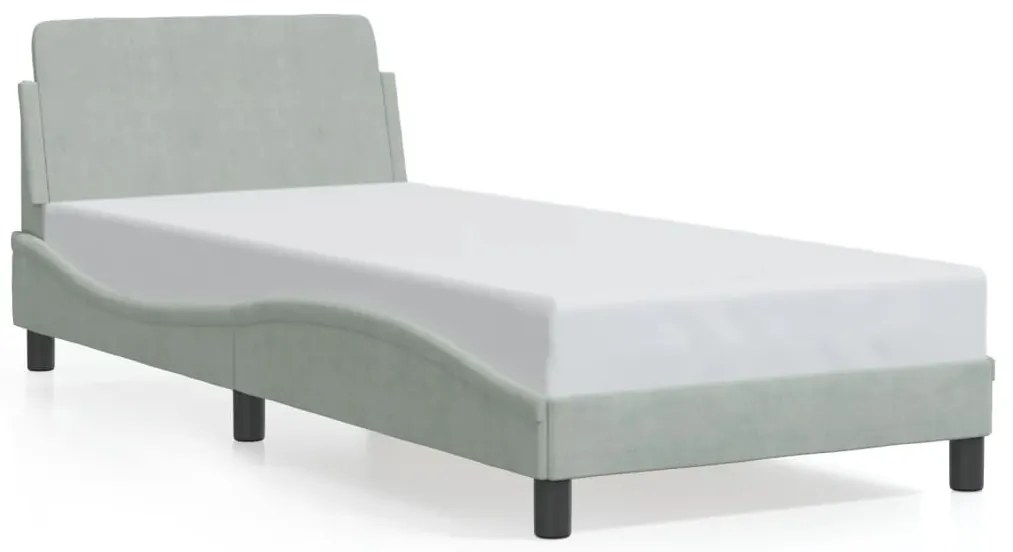 vidaXL Σκελετός Κρεβατιού Dover Αν. Γκρι 80x200 εκ. Βελούδινο