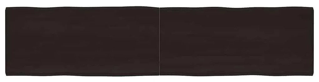 vidaXL Επιφ Τραπεζιού Αν Καφέ 220x50x(2-6)εκ.Ακατέργ. Μασίφ Ξύλο Δρυός