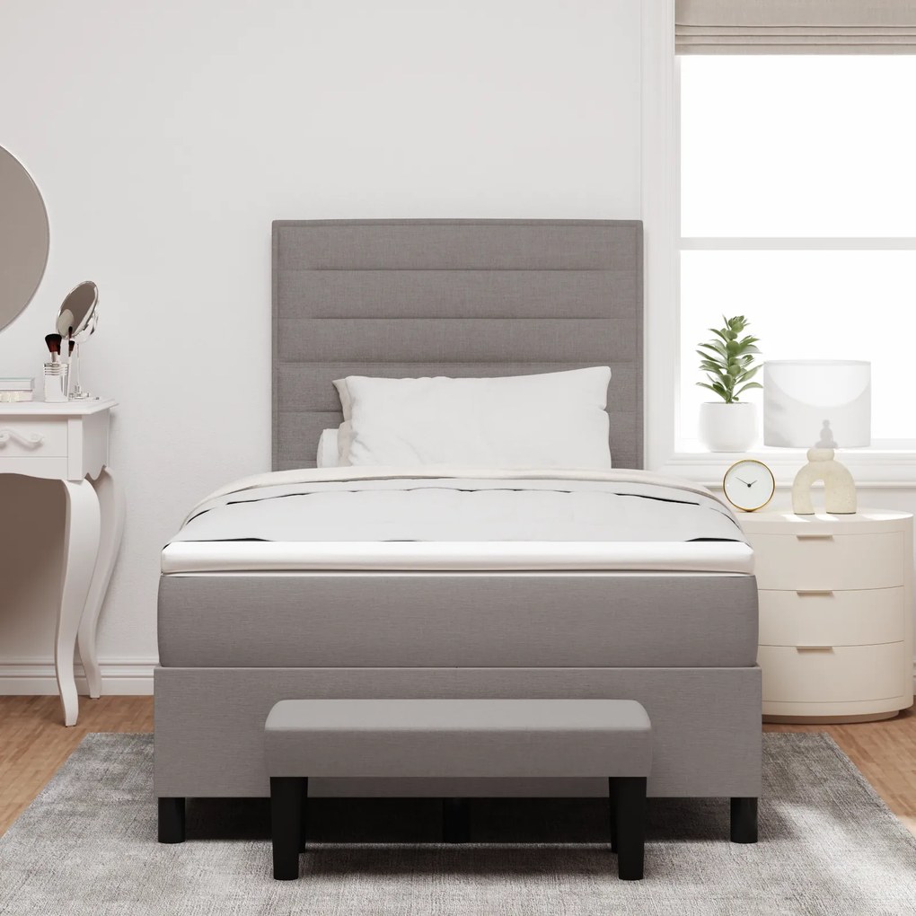 vidaXL Κρεβάτι με ελατήρια με στρώμα Taupe 120 x 190 cm ύφασμα