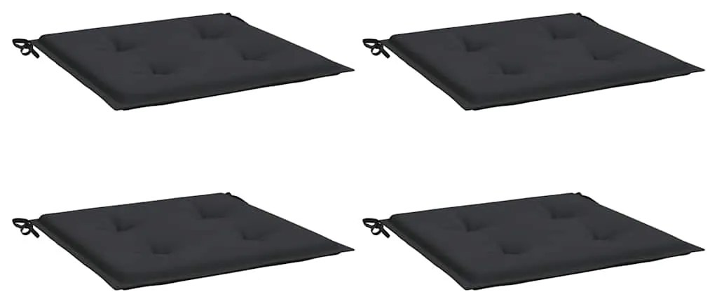 vidaXL Μαξιλάρια Καρέκλας Κήπου 4 τεμ. Μαύρα 50x50x4 εκ. Oxford Ύφασμα