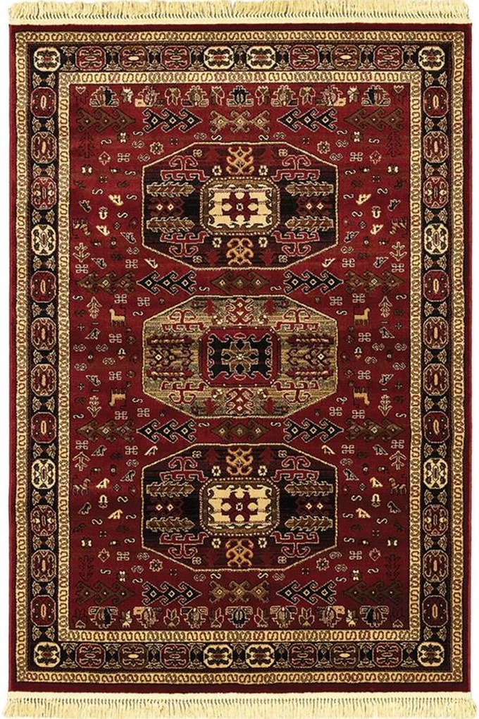 Σετ Χαλιά Κρεβατοκάμαρας 3Τμχ. Persia 6057 Burgundy Με Κρόσσι New Plan ΣΕΤ (2 67x140 &amp; 67x200) Heatset