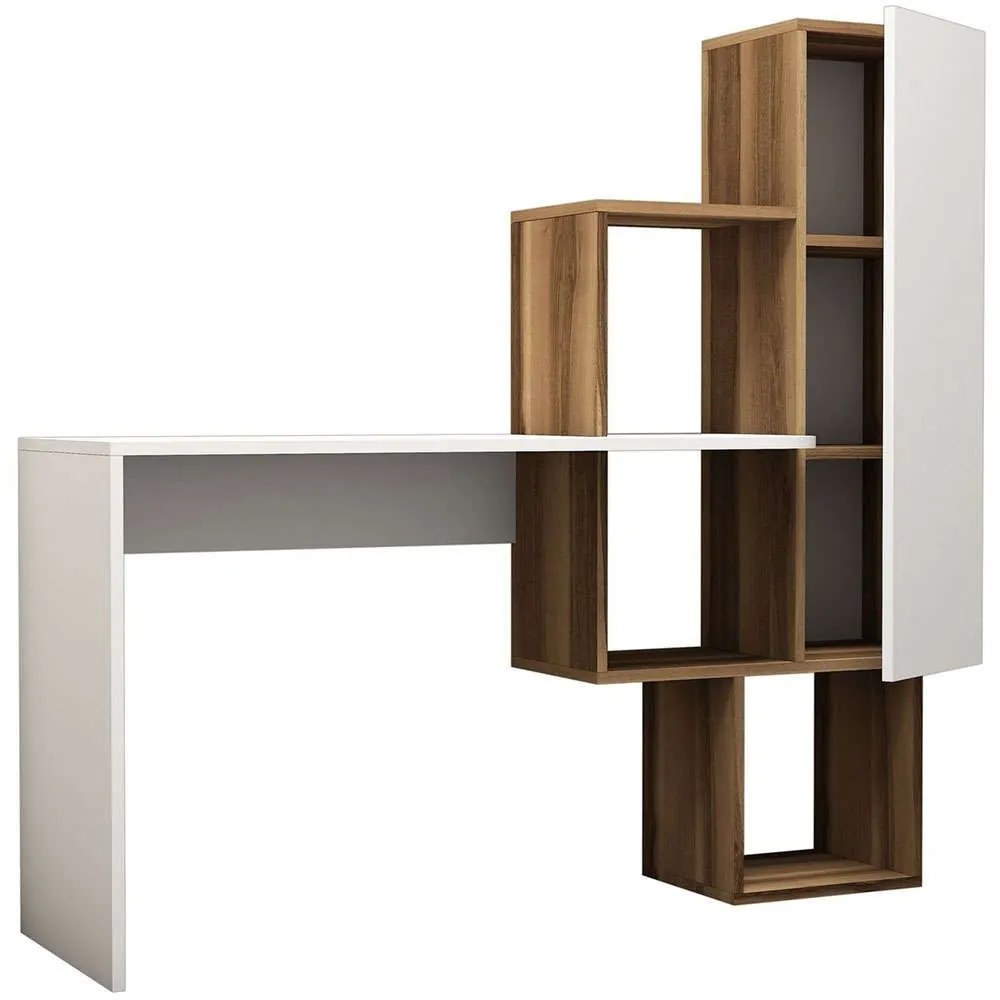 Γραφείο Acelya 845HCT3802 145x45x141,5cm Walnut-White