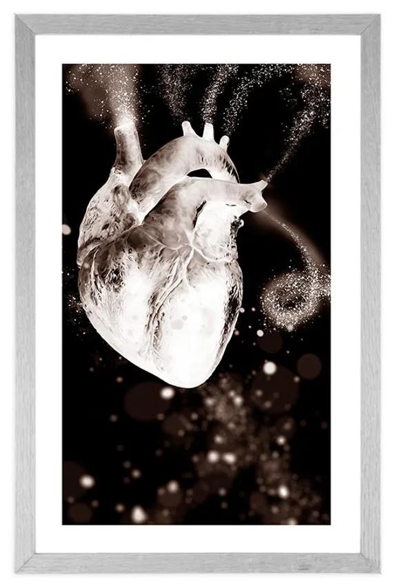 Αφίσα με παρπαστού Καρδιές σε ενδιαφέρον σχέδιο - 60x90 black