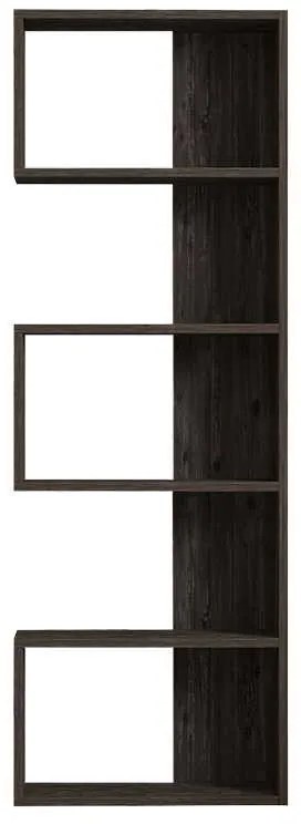 Βιβλιοθήκη Cascade pakoworld σε σκούρο καρυδί απόχρωση 51.8x22x150εκ