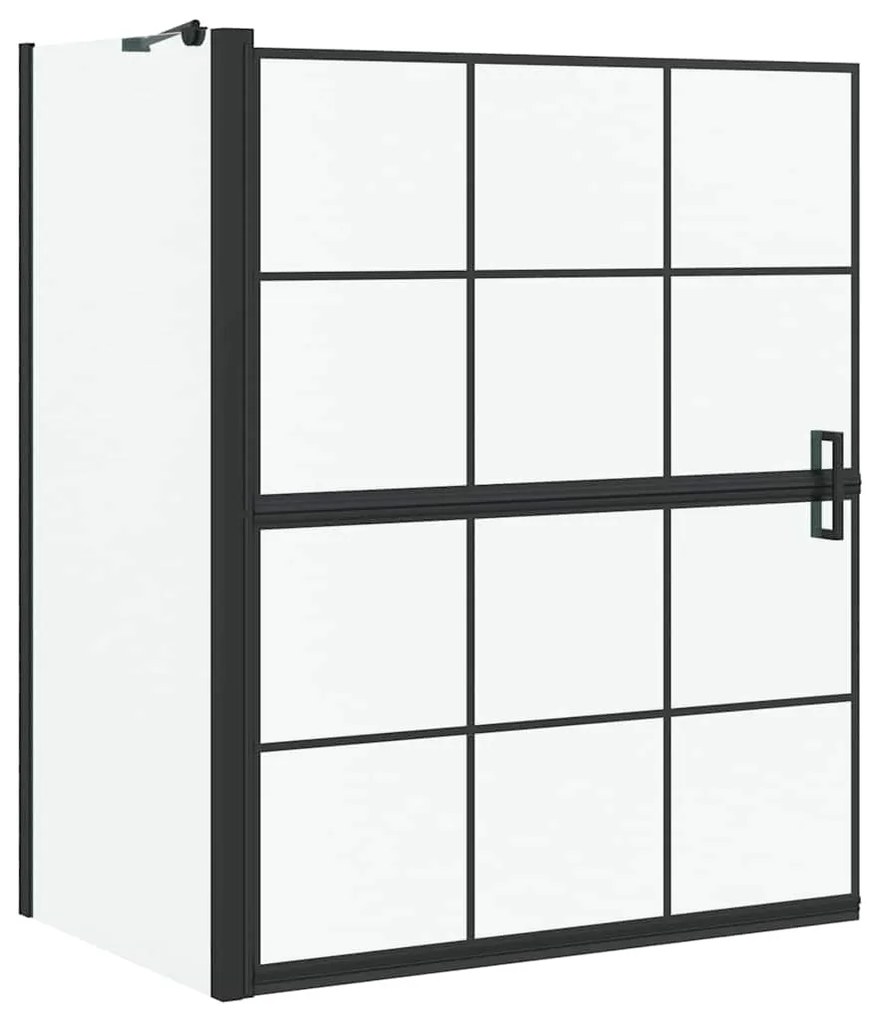 vidaXL Οθόνη ντους μπάνιου Μαύρο και Διαφανές 116 x 68 x 128 εκ.