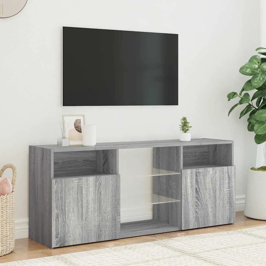 vidaXL Έπιπλο Τηλεόρασης με LED Γκρι Sonoma 120 x 30 x 50 εκ.