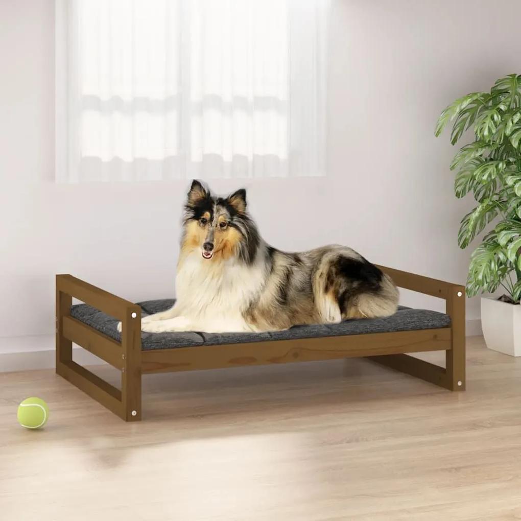 Κρεβάτι Σκύλου Μελί 95,5 x 65,5 x 28 εκ. από Μασίφ Ξύλο Πεύκου - Καφέ