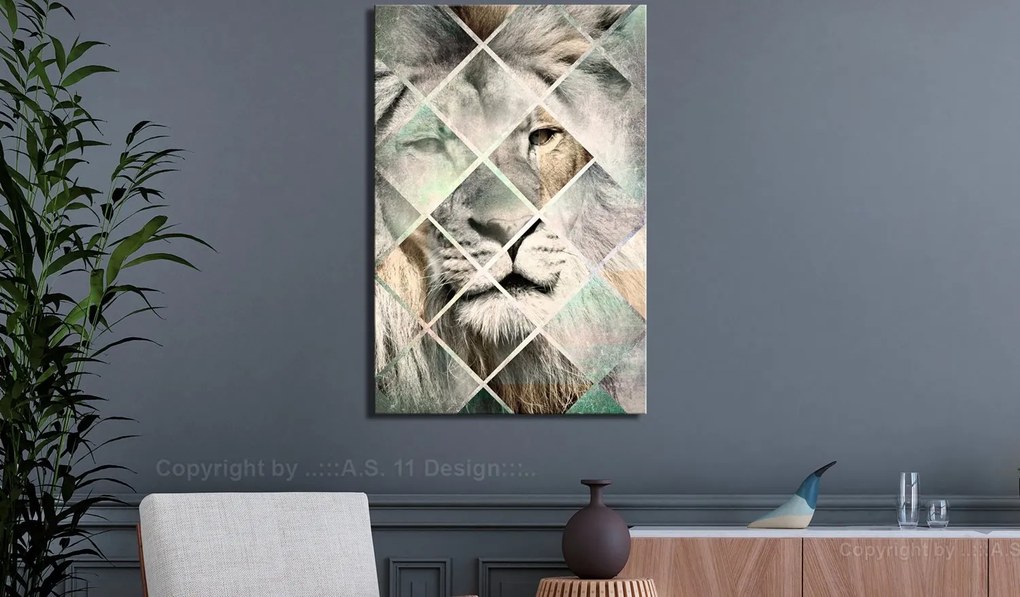 Πίνακας - Lion on the Chessboard (1 Part) Vertical 40x60