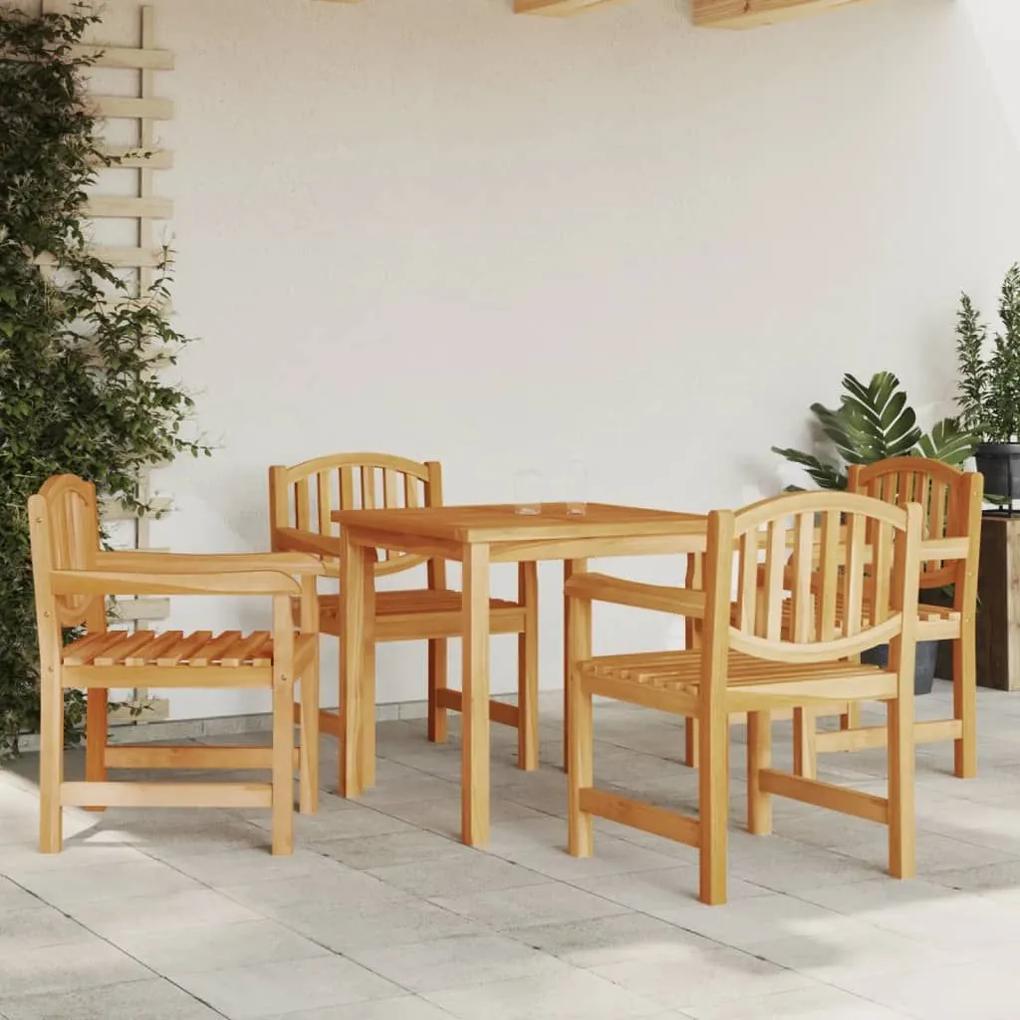 Καρέκλες Κήπου 4 τεμ. 58 x 59 x 88 εκ. από Μασίφ Ξύλο Teak - Καφέ