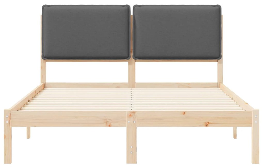 vidaXL Σκελετός Κρεβατιού με Επενδεδυμένο Κεφαλάρι Σκούρο Γκρι