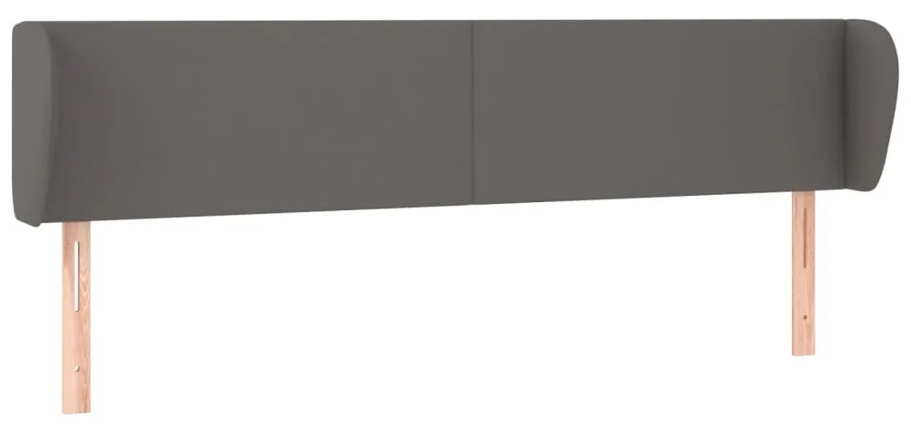 Κεφαλάρι με Πτερύγια Γκρι 163x23x78/88 εκ. Συνθετικό Δέρμα 3116964