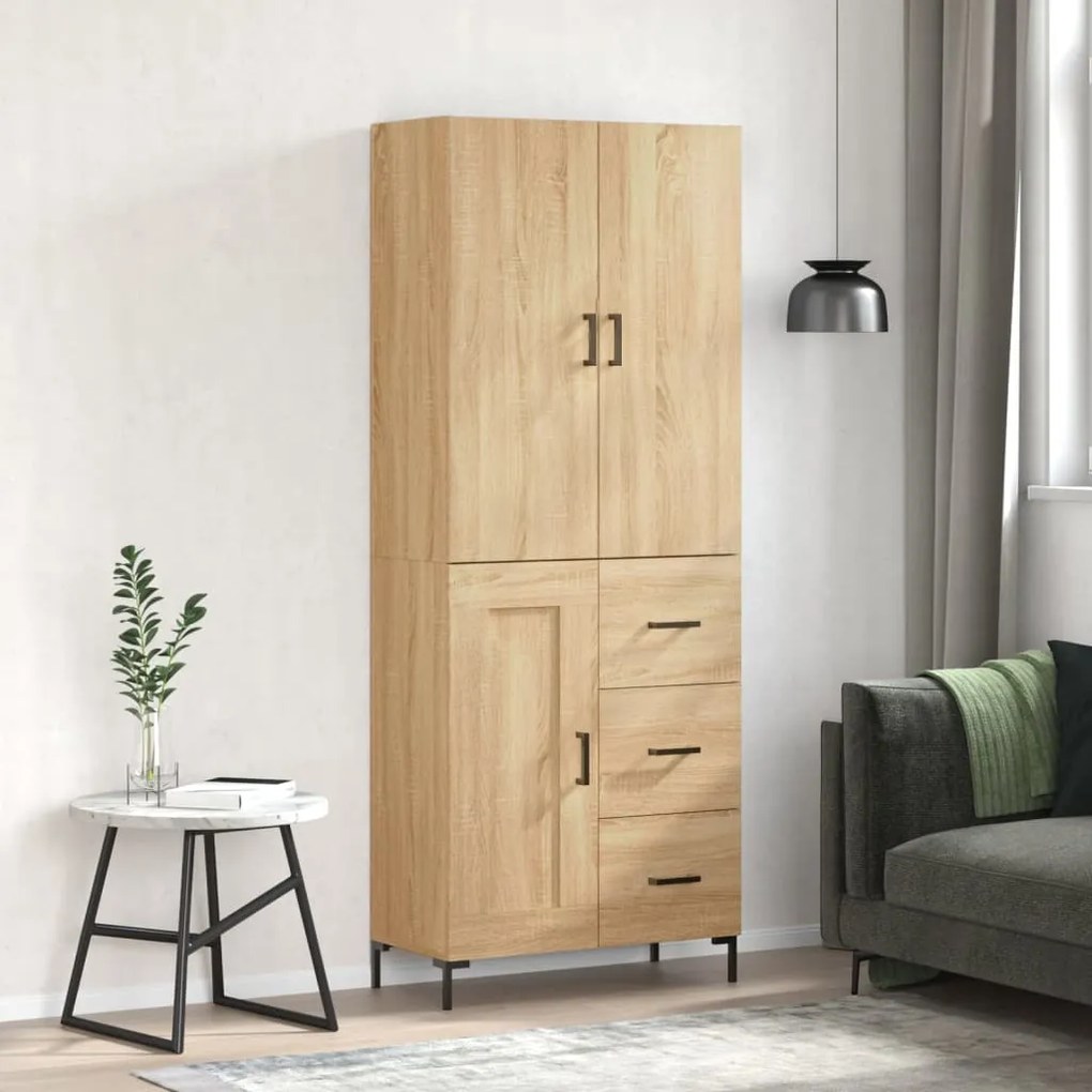 vidaXL Ντουλάπι Sonoma δρυς 69,5 x 34 x 180 εκ. από Επεξεργασμένο Ξύλο