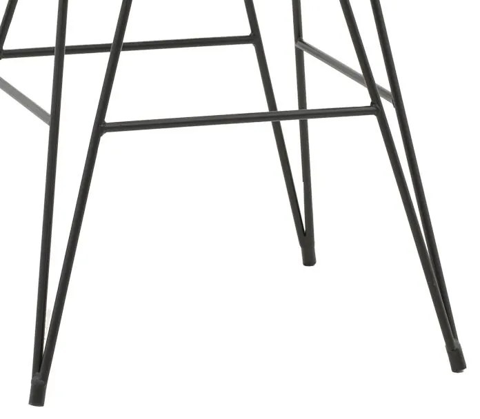 Σετ κήπου Τραπεζαρία Naoki V σετ 5τεμ rattan pe σε φυσικό και μαύρο μέταλλο 80x80x78εκ 80x80x78 εκ.