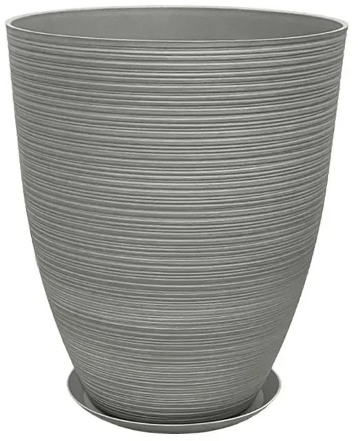 MarHome STONE POLYRESIN ΚΑΣΠΩ ΜΕ ΠΙΑΤΟ ΓΚΡΙ ΠΑΛΙΟ ΠΗΛΙΝΟ ΜΕΓΑΛΟ - Φ43x52.5cm  06-10007-L