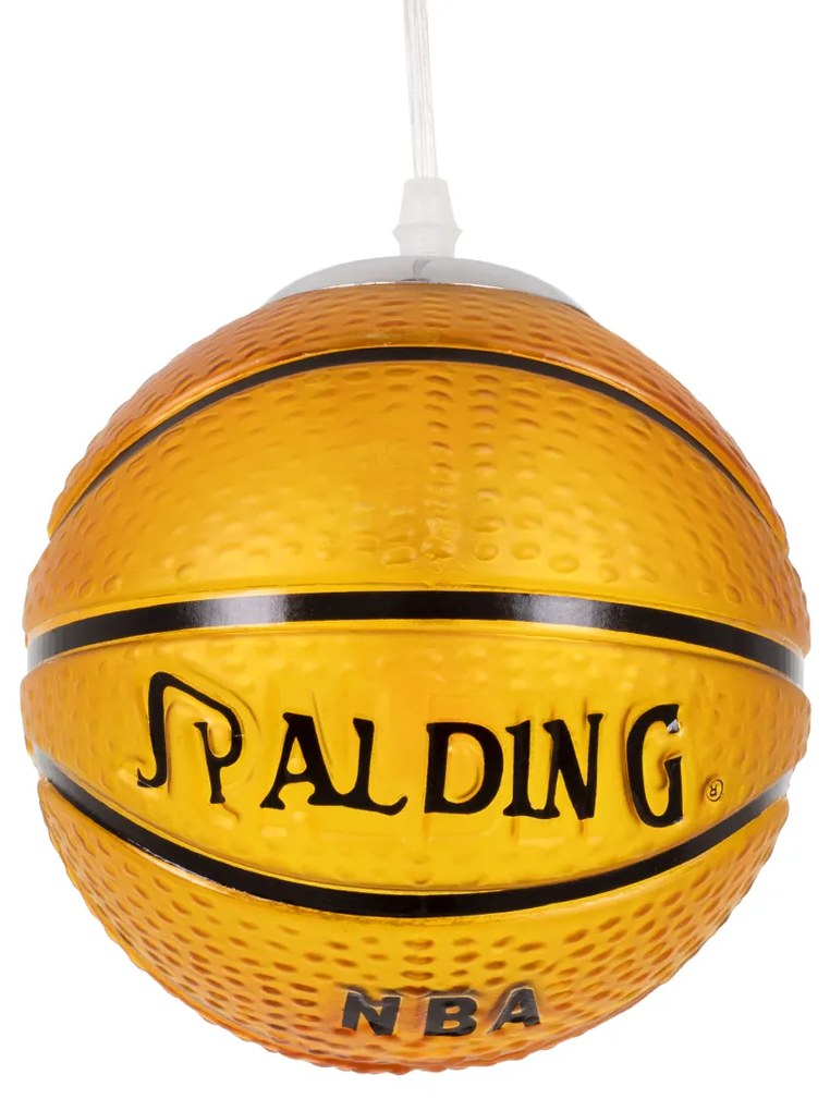 GloboStar SPALDING NBA 00645 Μοντέρνο Κρεμαστό Παιδικό Φωτιστικό Οροφής Μονόφωτο 1 x E27 Πορτοκαλί Γυάλινο Φ18 x Υ18cm