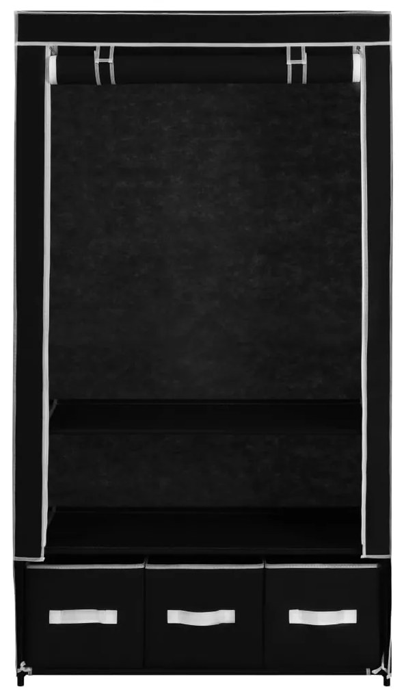 vidaXL 282457  Wardrobe Black 87x49x159 cm Fabric