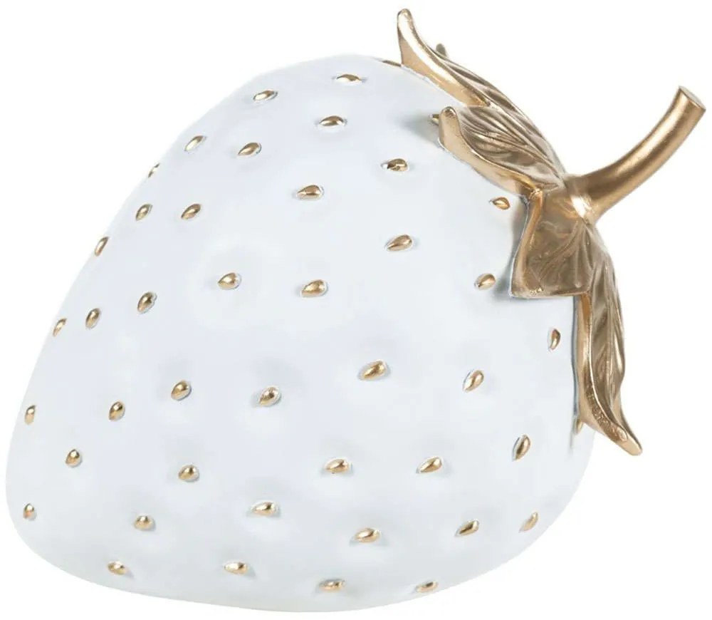 Διακοσμητική Φράουλα 963DNL1151 37x26x31cm White-Gold Aberto Design Πολυέστερ