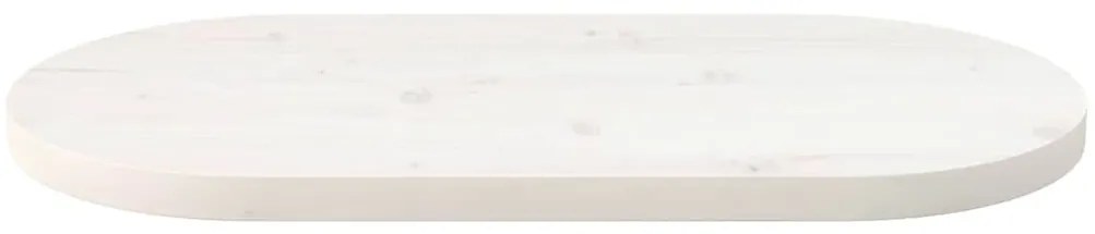 vidaXL Επιφάνεια Τραπεζιού Οβάλ Λευκή 60x30x2,5 εκ. Μασίφ Ξύλο Πεύκου