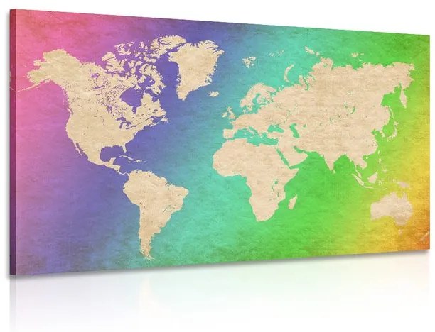Εικόνα παστέλ παγκόσμιου χάρτη - 120x80