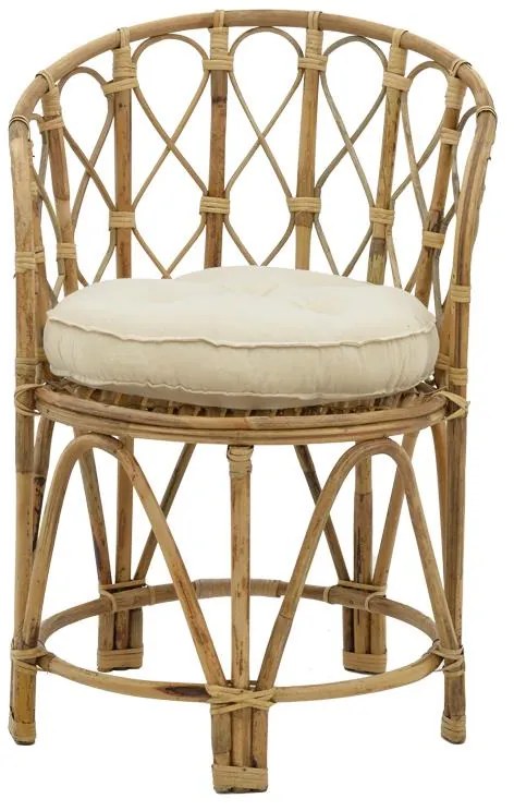 Πολυθρόνα Rostan Inart φυσικό rattan με μαξιλάρι 60x46x80εκ 60x46x80 εκ.