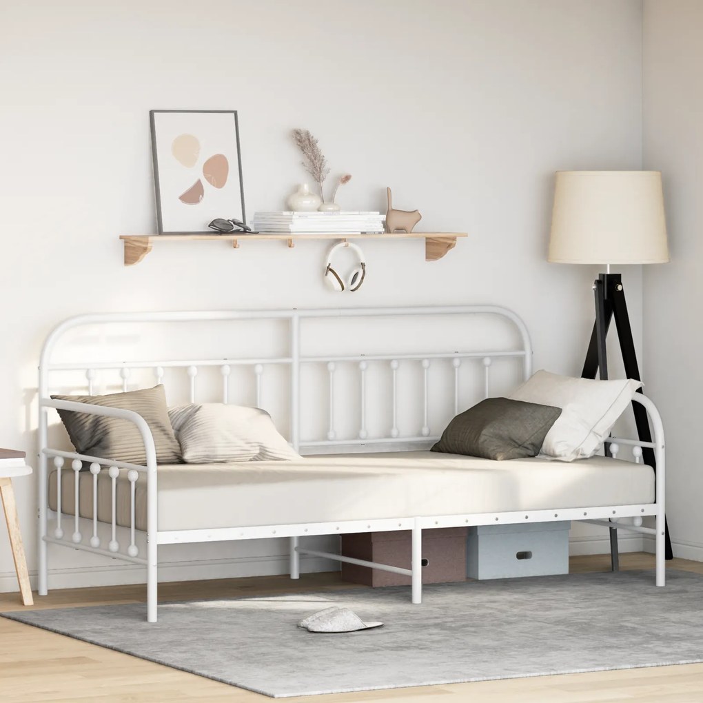 vidaXL Σκελετός Ημέρας Λευκός 100x200 cm Χάλυβας