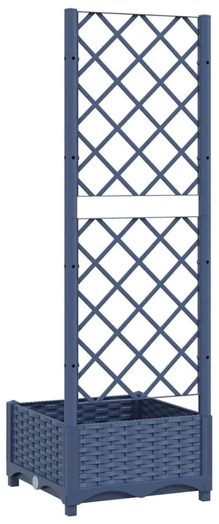 vidaXL Ζαρντινιέρα Κήπου με Καφασωτό Μπλε Γκρι 40x40x121,5εκ. από PP