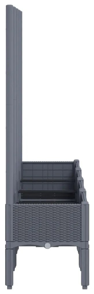 Ζαρντινιέρα Κήπου με Καφασωτό Μπλε Γκρι 160x40x142 εκ. από PP 367931