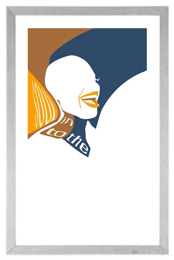 Αφίσα με παρπαστού Γυναικεία φιγούρα με αφιέρωση - 60x90 white
