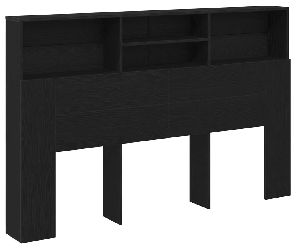 vidaXL Κεφαλός Ντουλάπι Μαύρη Δρυς - 160x19x103,5 εκ., φτιαγμένο από επεξεργασμένο ξύλο.
