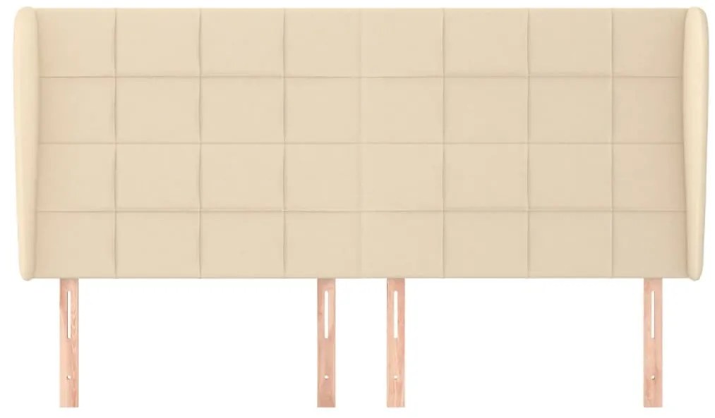 vidaXL Κεφαλάρι με Πτερύγια Κρεμ 203x23x118/128 εκ. Υφασμάτινο